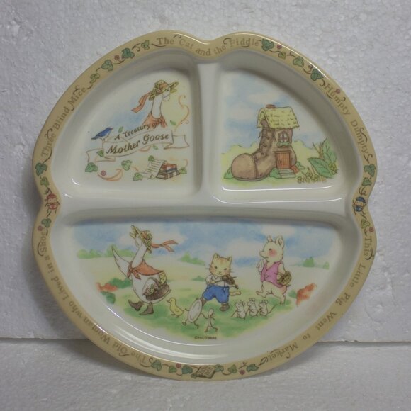 Pecoware Other - Vintage A Treasury of Mother Goose Peco Melamine Ware Divided Children's Plate